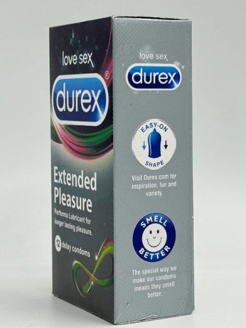 Durex Extended Pleasure Condoms Lubricated - 12 Long Lasting Delay Condoms.