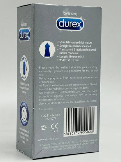Durex Extended Pleasure Condoms Lubricated - 12 Long Lasting Delay Condoms.