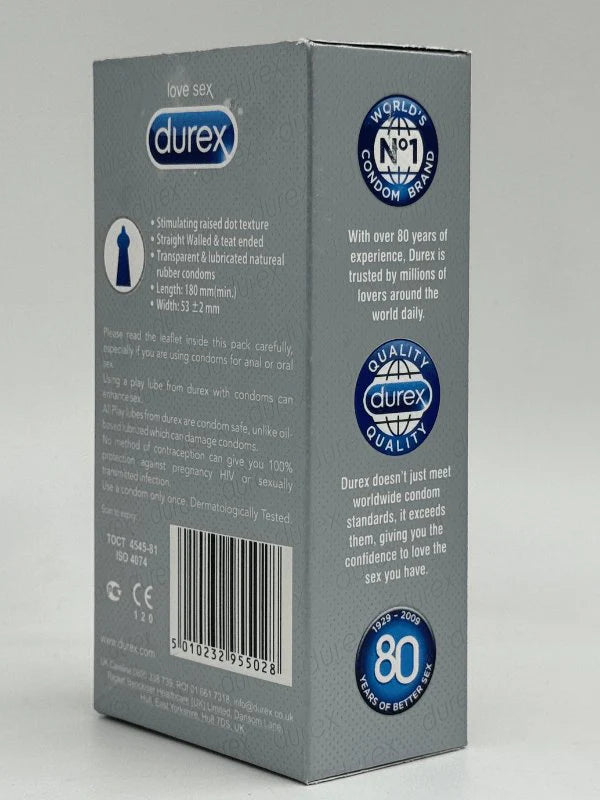 Durex Extended Pleasure Condoms Lubricated - 12 Long Lasting Delay Condoms.